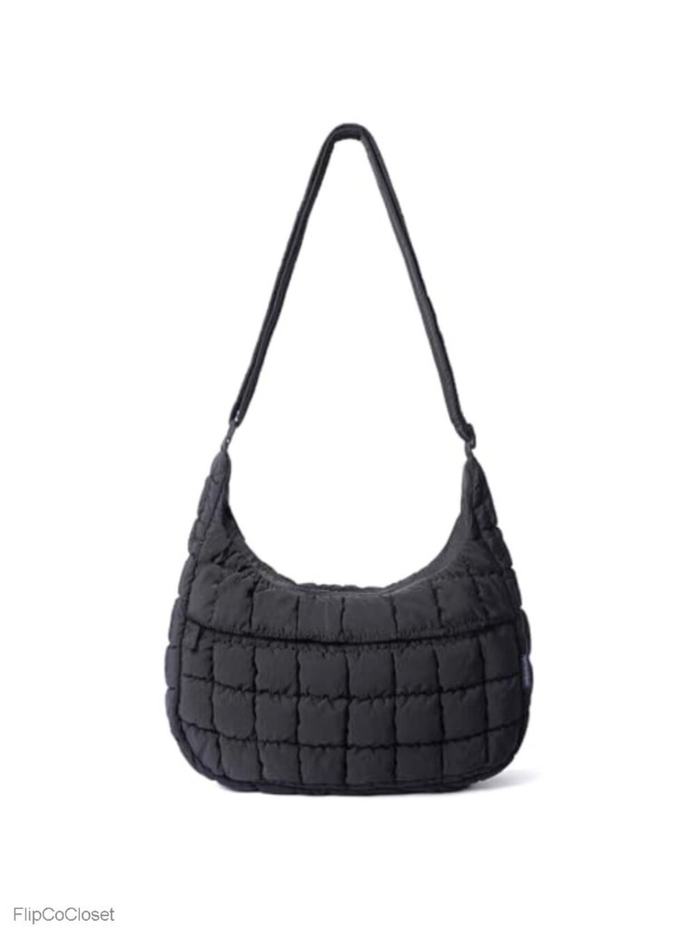 Quilted Nylon Puffer Crossbody Hobo Bag Lightweight Shoulder Purse